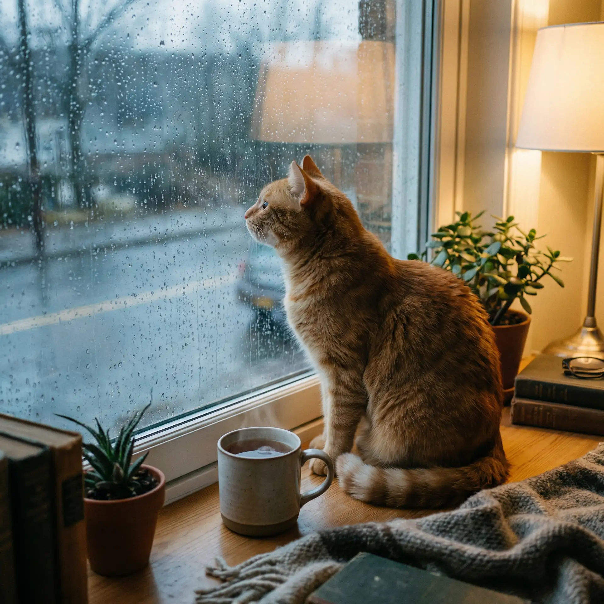 猫咪望着窗外的雨 - 国产ZLJZLJZLJZLJ18